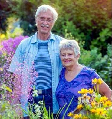 Larry & Wilma in garden-cropped version